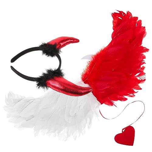 GAROZATION 1 Satz Feenflügel Halloween Partyflügel Cosplay-Flügel Dämon Cosplay Hörner hallowen masks teufelsflügel teufel haarreif Party-Flügel-Stütze Flügel für Maskerade Parteiflügel Feder von GAROZATION