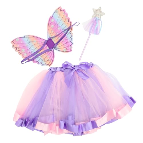 GAROZATION 1 Satz Flügel verkleiden Requisiten Kinderfeenflügel Kostüme Kinderkostüm Mädchen halloween costume halloween kleidung Halloween verkleiden Engel verkleiden sich Tuch Violet von GAROZATION