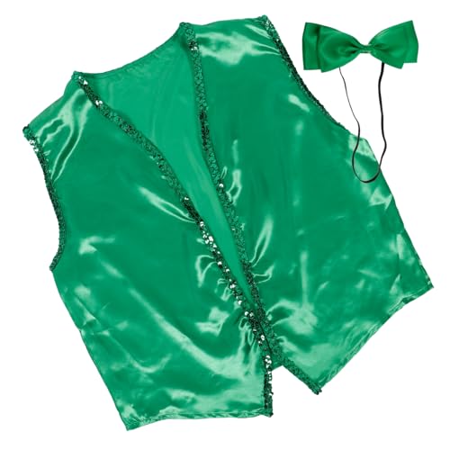 GAROZATION 1 Satz Partykleidung Grüne Weste Für St. Patricks Tag St. Patrick's Day Kostümzubehör Grüne Weste Für Männer Cosplay-weste Cosplay-partyweste Dekorative Weste Tuch Green von GAROZATION