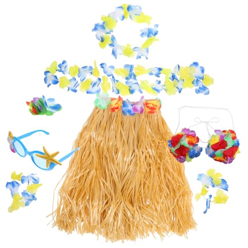 GAROZATION 1 Set Hawaiianische Hula Luau Partydekorationen Hawaiianische Röcke Für Mädchen Hawaiianische Partydekorationen Damen Hawaiianisches Kleid Hawaiianisches Kleid Damen von GAROZATION