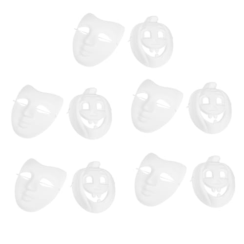 GAROZATION Halloween Maske Kinder Überstreichbare Papiermasken Diy Pulp Papiermasken Weiße Handbemalbare Masken Für Halloween Karneval Und Cosplay Vollgesichts Masken Für Kreative Bastelprojekte von GAROZATION