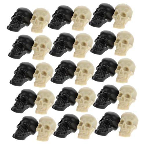 GAROZATION 100st Halloween-schädel Skelett Figur Halloween Mini-totenkopffigur Halloween-miniaturen Halloween-vasenfüller Kleiner Totenkopfkopf Mini-schädelfigur Mini-skelettmodell Plastik von GAROZATION