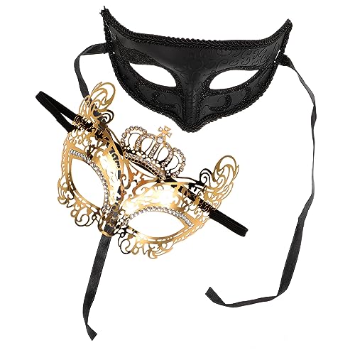 GAROZATION 2er Set Halbmasken Für Halloween Karneval Und Kostümpartys Glänzende Augenmaske Für Cosplay Maskerade Und Bühnenauftritte von GAROZATION