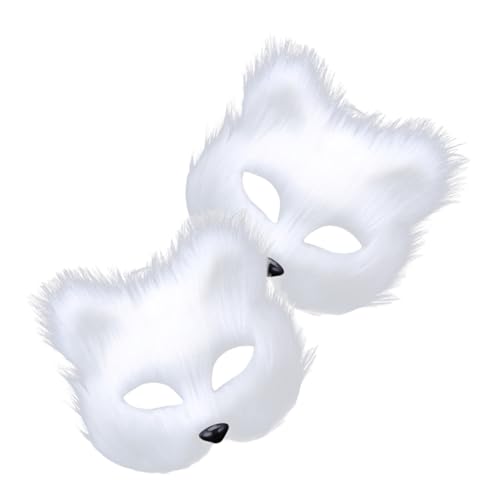 GAROZATION 2 Stück üsch Fuchsmaske Für Karneval Und Kostümpartys Vollkopf Maskerade Maske Für Damen Und Herren Ideal Für Halloween Cosplay Und Tierkostüme von GAROZATION