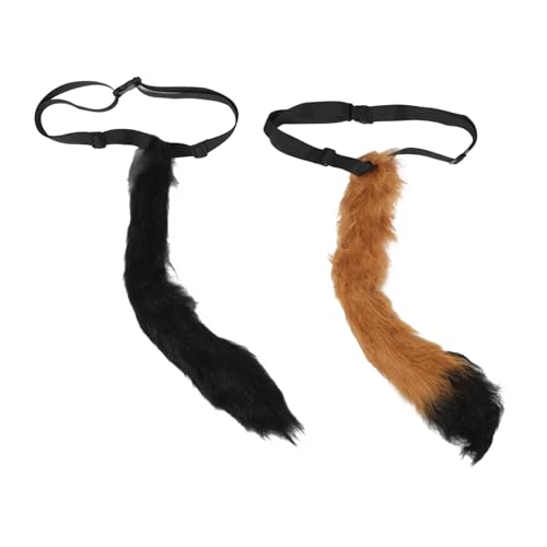 GAROZATION Cat Tail 2st Plüschtierschwanz Flauschiger Tierschwanz Eichhörnchenschwanz Katzenschwanz Aus Kunstpelz Maskerade Leistungsschwanz Karneval Zubehör Süßer Fuchsschwanz Weißer von GAROZATION