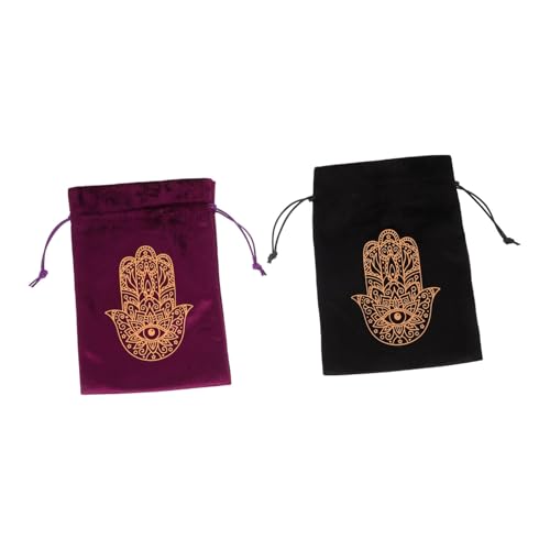 GAROZATION 2St Tarot-Tasche karten aufbewahrung tarot zubehör Aufbewahrungstasche für Tarot Karten Tasche für Tarotkarten Tarot-Karten Tarotkarten-Beutel Tarotbehälter mit Kordelzug Flanell von GAROZATION