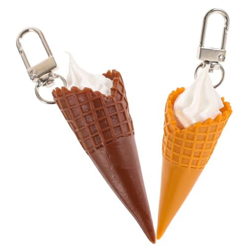 GAROZATION 2st Eis Schlüsselanhänger Schöner Eis-schlüsselanhänger Partygeschenke Zum Thema Eis Schlüsselanhänger in Form Eines Eises Schlüsselanhänger Mit Eisanhänger Schlüsselbund Pvc von GAROZATION