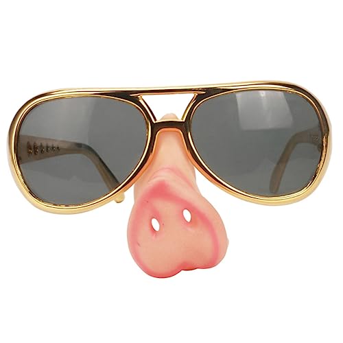 GAROZATION 2st Partybrille Mode Sonnenbrillen Lustig Halloween-streich-requisiten Verrückte Sonnenbrille Brille Verkleiden Halloween-schweinenasenbrille Cosplay-party-brille Spaß Golden von GAROZATION