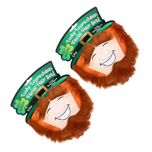 GAROZATION 2st Weihnachtsmann Bart Maskerade-Maske Damen Zubehör Schnurrbärte Selbstklebend Für Erwachsene Party Dekorationen Plüsch Aufkleber Falscher Schnurrbart Haarkostüm Textil- Orange von GAROZATION