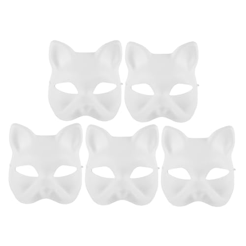 GAROZATION Maske Diy Katzen Diy Bemalen Umweltfreundliche Pappmaske Für Halloween Kostümparty Cosplay Leere Maske Für Kreative Gestaltung Masken von GAROZATION