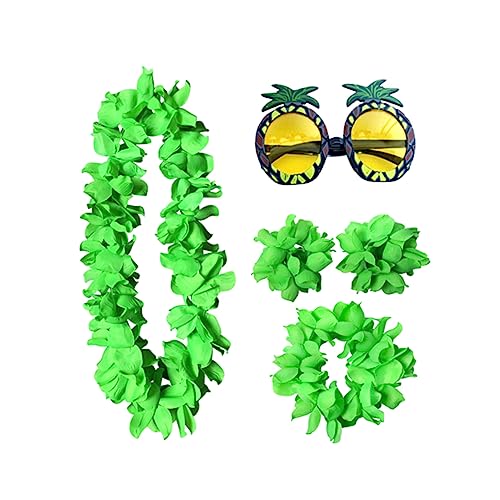 GAROZATION 5St Hawaii-Girlande Ananas-Gläser hawaiianisches Armband hawaiianische Blumenkette Hawaii-Kopfschmuck lustige brille Hawaii-Armband Ananas Brille Ananas-Brille Green von GAROZATION