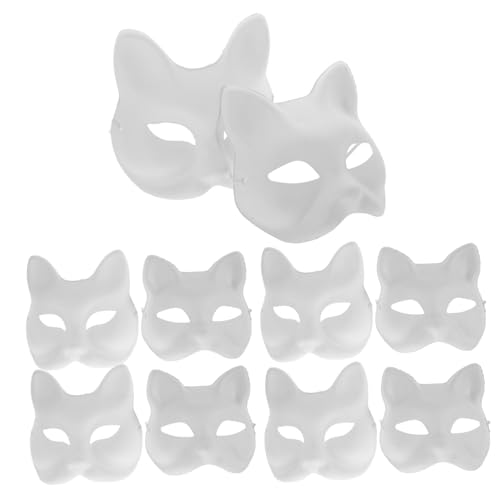 GAROZATION DIY Malbare Katzen Und Fuchsmaske Weiße Papiermasken Für Halloween Cosplay Und Maskenbälle Blanko Masken Zum Handbemalen Für Kreative Kostüme Und Partys von GAROZATION