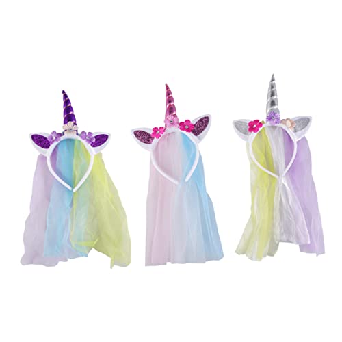 GAROZATION Einhorngirlanden Haarreif Für Buntes Kostümzubehör Für Karneval Fasching Und Partys Einhorn Haarband Für ädchen Perfekt Für Kostüme Und Feiern CW7203 von GAROZATION