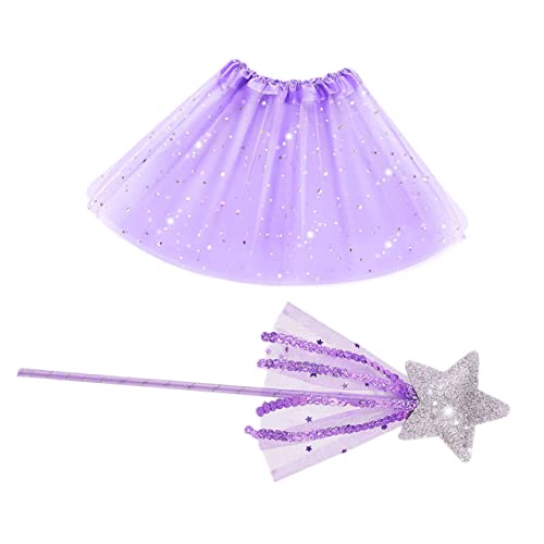 GAROZATION Halloween-tutu-rock Für Kinder Tanzkleidung Für Kinder 1 Set Prinzessin Kostü Für Ädchen Fairy Tutu Kleid Mit Zauberstab Ballett Kleid Für Geburtstagsfeier Kostü Tütü Outfit Für Kleine Feen von GAROZATION