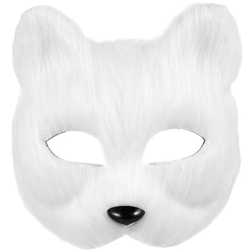 GAROZATION Fuchs Maske Für Erwachsene Halbe Gesichtsabdeckung Ideale Halloween Requisite DIY Maskerade Maske Für Kostümpartys Leere Tiermaske Party Gastgeschenk von GAROZATION