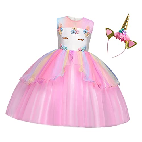 GAROZATION Gazekleid Mit Haarreifen Für Blumenmädchen Gepunktetes Prinzessinnen Ballkleid Für Karneval Und Feierlichkeiten Ideal Für Partys Und Cosplay von GAROZATION