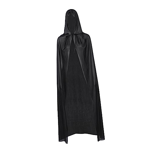 GAROZATION Halloween Umhang Set Schwarzem Umhang Mit Hut Unisex Vampir Umhang Halloween Cosplay Cape Mit Einlagiger Schwarzer Cloak Für Party Kostü Rollenspiel Für Erwachsene von GAROZATION