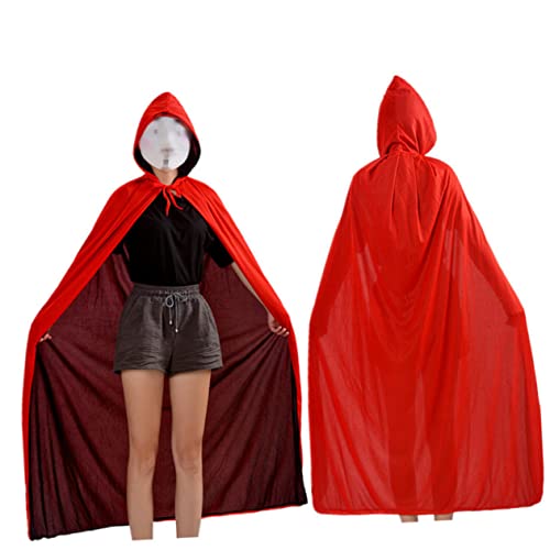 GAROZATION Halloween Vampir Umhang Für Erwachsene 2 Stück Kapuzenumhang Schwarz Und Rot Ideal Für Halloween Partys Cosplay Und Festliche Anlässe Mit Praktischer Tasche von GAROZATION