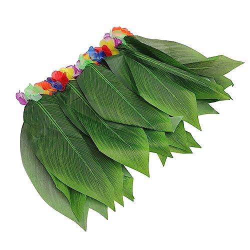 GAROZATION Hawaiianisches Partykostüm Blatt-hula-rock Hawaii-hula-rock Hawaiianisches Kostüm Bekleidung Bananenblattrock Dekor Hawaii-blattrock Hawaii-grasrock Grasrock Für Hula-tänzerin Rot von GAROZATION