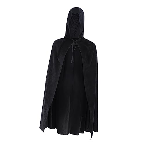 GAROZATION Herren Umhang Mit Kapuze Im Gothic-Stil Zaubererkostüm Robe Samtumhang Kapuze Für Halloween Cosplay von GAROZATION