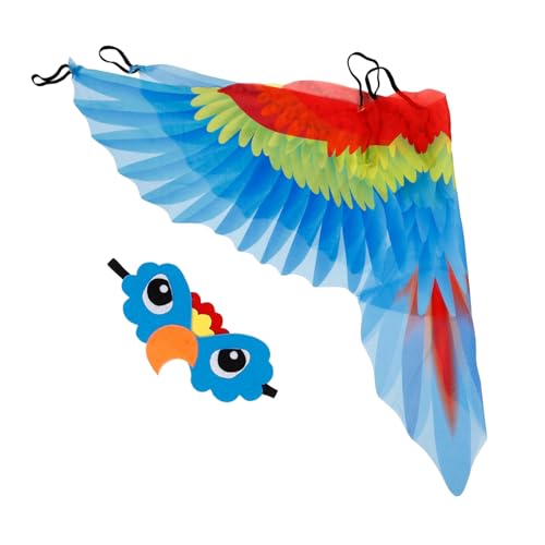 GAROZATION Kostü Für Parrot Cloak Set Mit Kopfstück Blauer Umhang Für Karneval Cosplay Und Partys Ideal Als Vogel Verkleidung Für von GAROZATION