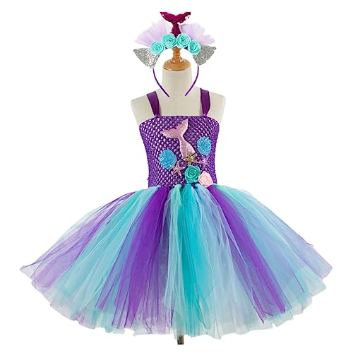 GAROZATION Polyester Meerjungfrau Tutu Kleid Prinzessin Kostüm Mädchen Geburtstagsparty -5y 110cm Hd93433 von GAROZATION