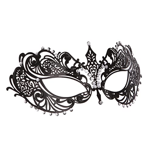 GAROZATION Metall Hohl Geschnitzte Maske Mit Strass Für Fasching Halloween Und Cosplay 1Pc Verkleidungsmaske Für Damen Und Herren von GAROZATION