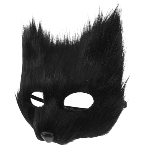 GAROZATION Pelziger Fuchs Maske Halbes Gesicht Realistische Tiermaske Für Halloween Maskerade Maske Halbes Gesicht Tiermasken Fuchs Cosplay Kostüm Zubehör von GAROZATION