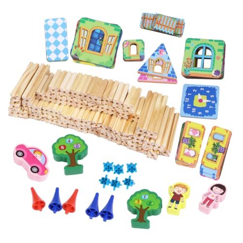 128st Kinder Puzzle Spielzeug Selbstgemachte Puppenmöbel DIY Puppenhausmöbel Miniaturmodell Selber Machen Puppenhausspielzeug Für Kinder Puppenhausdekoration Colorful Hölzern GARVALON von GARVALON