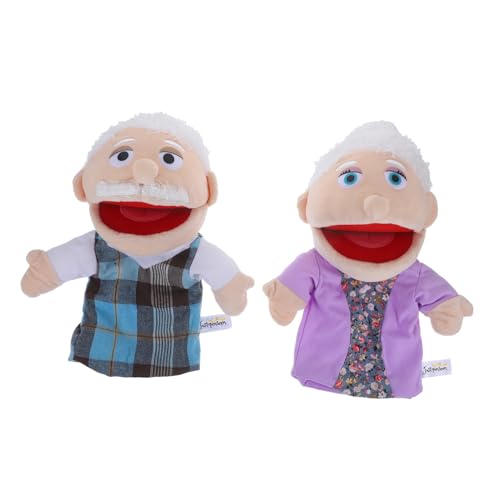 2 Stück Charakter Handpuppe Puppe Plüschfigur Plüschpuppe Rollenspiel Handpuppe Theater Pädagogische Figur Puppe Lebensechte Handpuppe Realistische Figur Puppe GARVALON von GARVALON