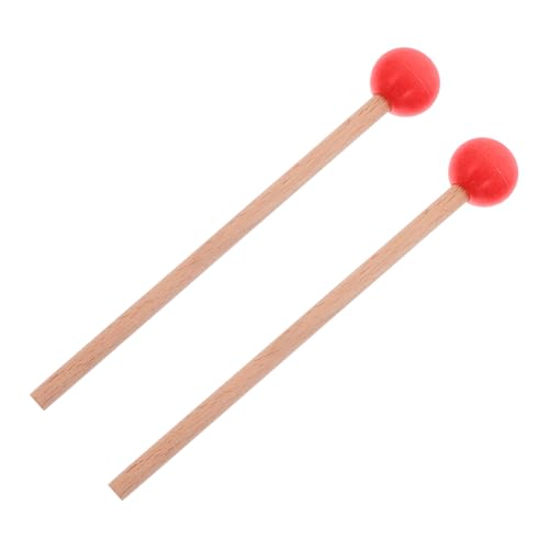 GARVALON 1 Paar Marimbaschlägel Zungentrommelstöcke Xylophon-Sticks Xylophon-Percussion-Sticks Xylophon-trommelstöcke Instrumentenhammer Zungentrommelschlägel Perkussionsschlägel Rot Gummi von GARVALON