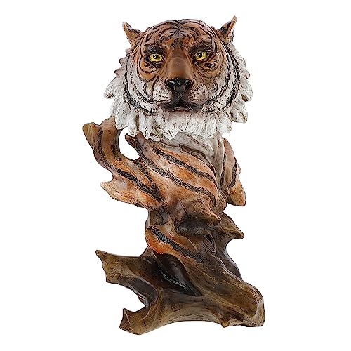 GARVALON 1 STK Tigerkopfverzierung chinesisches Dekor lebendiges Tigerhandwerk stylisches Tiger-Modell Automodell Living Room Decoration wohnzimmerdeko Handwerk aus Harz Tiger Tigermodell von GARVALON