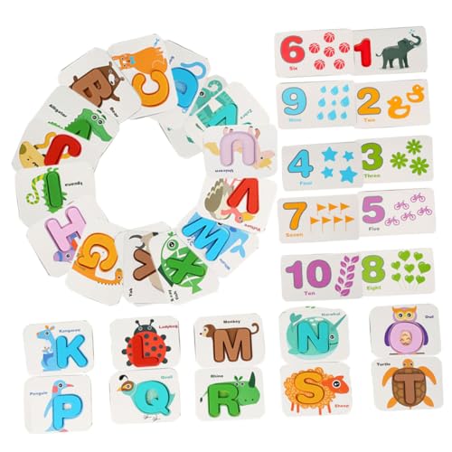 GARVALON 1 Satz Alphanumerische Karten Spielzeug Rechtschreibblock-kit Alphabet-buchstabierspiele Für Kinder Kindernummer Sperren Buchstabenrätsel Lernwerkzeug Für Kleinkinder Papier von GARVALON