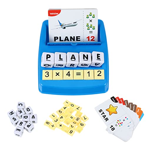 GARVALON 1 Satz Englische Spiele Puzzle-lernspielzeug Mathe-lernkarten Mathe-Spielzeug Lernen Wörter Lernen Spielzeug Entwickelt Alphabet-Spielzeug Kartenspielmaschine Blue Stück Papier von GARVALON