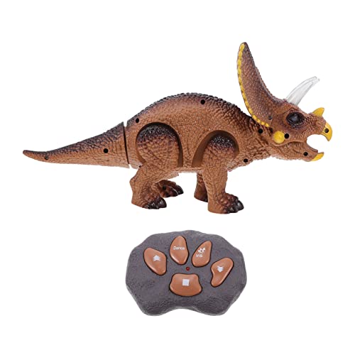 GARVALON 1 Satz Fernbedienung Dinosaurier Elektrische Triceratops Stimmhafte Dinosaurier Elektrische Dinosaurier Leuchtendes Dinosaurierspielzeug Kinder Dinosaurier Brown Plastik von GARVALON