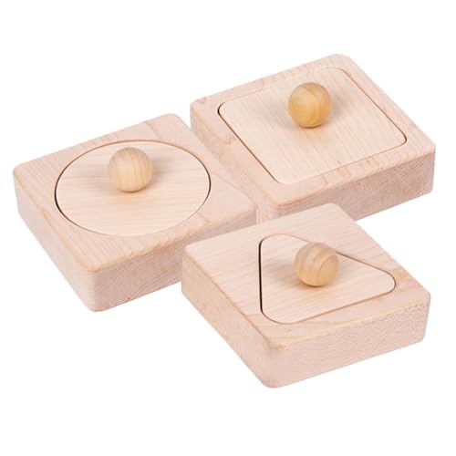 GARVALON 1 Satz Geometrische Bausteine Holzspielzeug Für Kinder Kinderspielzeug Aus Holz Spielzeug Aus Holzblöcken Formpassendes Spielzeug Geometrie Spielzeug Lernspielzeug Aus Holz Hölzern von GARVALON