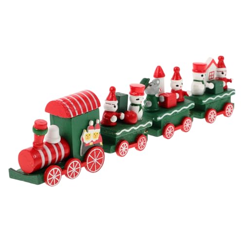 GARVALON 1 Satz Hölzerner Zug Weihnachtszug Zuganzeige Weihnachten Züge Spielzeug Zug Für Unter Den Weihnachtsbaum Miniaturornament Zug Für Den Weihnachtsbaum Zugmodell Großer Zug Green von GARVALON