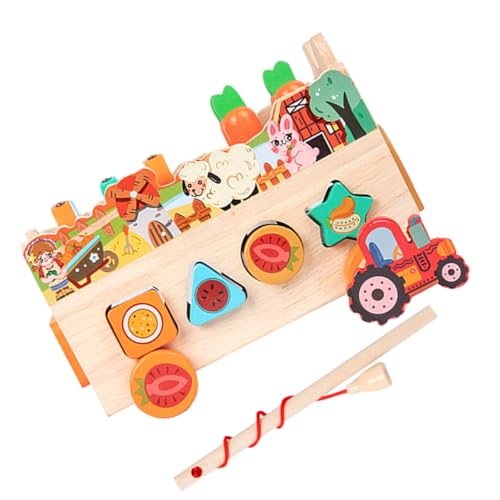 GARVALON 1 Satz Holzblock Spielzeug Für Kinder Zum Sortieren Von Blöcken Geometrisches Sortierspielzeug Sortierblöcke Aus Holz Puzzle Zur Formanpassung Lernspielzeug Hölzern Orange von GARVALON