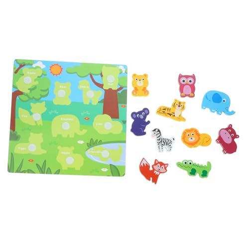 GARVALON 1 Satz Kinder lernspiel Kinder Puzzle Kinder Puzzlespielzeug Shapes Puzzle Spielzeug für Kleinkinder Lernspielzeug für Kinder passendes Brett Holz von GARVALON