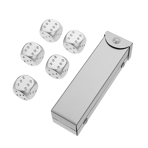 GARVALON 1 Satz Metallwürfel Würfel für Mathe trocken abwischbare Würfel riesige Würfel für den einzug lichtwürfel Spiel Würfel Festival Würfel Aluminiumlegierung Silver von GARVALON