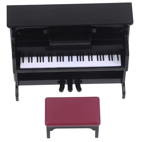 GARVALON 1 Satz Mini-Klavier Miniatur-hausmöbel Puppenhausminiaturen Mini- -Musikinstrument Puppenhaus Zubehör Mini Miniatur-puppenhausmöbel Puppenmöbel Mini-hausklavier Black Plastik von GARVALON