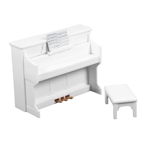 GARVALON 1 Satz Mini-Klavier Puppenhaus-miniaturzubehör Miniatur-hausmöbel Puppenhausminiaturen Mini-hausdekoration Zubehör Für Puppenhäuser Puppenmöbel Mini-hausmöbel Plastik Weiß von GARVALON