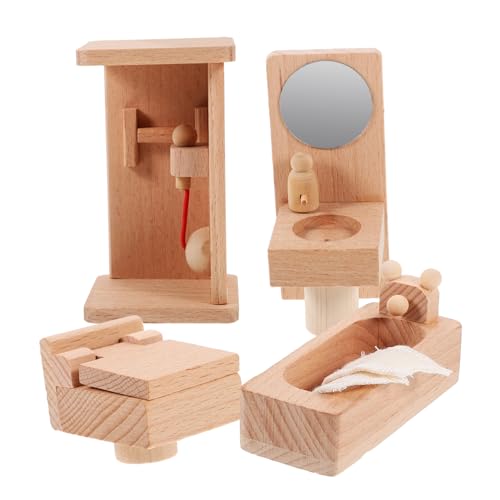 GARVALON 1 Satz Mini-Möbel kinderzimmermöbel Kinder deko Decorative Accessories Kid Toys holzdeko Mini-Hausaccessoire Puppenspielzeug aus Holz Mini-Hausmöbel Puppenhausmöbel hölzern von GARVALON