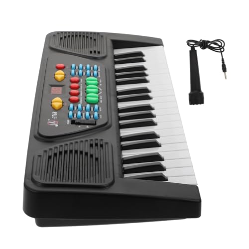 GARVALON 1 Satz Multifunktionaler 37 Tasten Elektronische Orgel Mit Mikrofonkinder Electric Piano (schwarz) von GARVALON