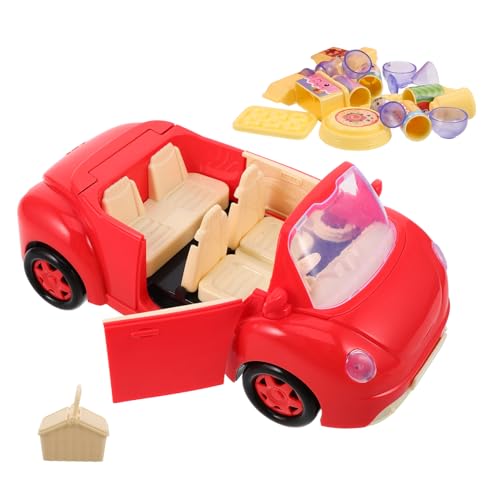 GARVALON 1 Satz Picknick-spielzeugwagen Grünes Band -Topper Mit Hasen Hase Aus Pappbecher Waschbecken Küken-kuchendekoration Korb Künstliche Eier Figuren Kinderpuppen von GARVALON