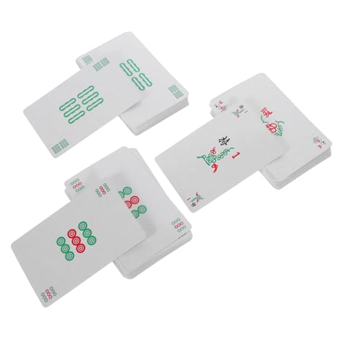 GARVALON Mahjong-Karten Poker-Set Kunststoff-Spielkarten Für Reisen Zuhause Büro Bar Unterhaltung von GARVALON