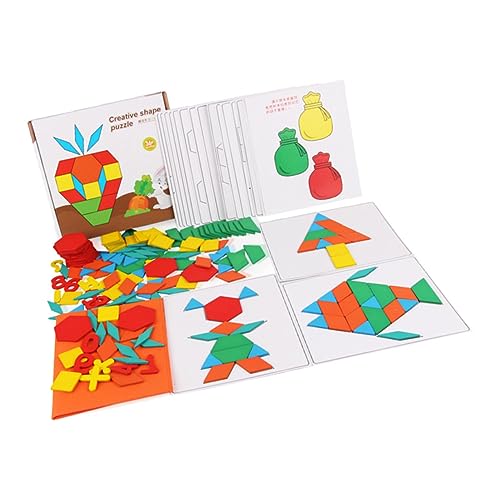 GARVALON 1 Satz Puzzle Interessantes Tangram Kinderspielzeug Spielzeug Für Kinder Montessori-Tangram-Spielzeug Lustiges Tangram Rätsel Für Kinder Tangrams Für Kinder Colorful Hölzern von GARVALON