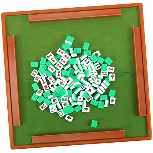 GARVALON 1 Satz Reise Freizeit Mahjong tragbares Mahjong-Kit Mini-Reise-Mahjong-Kit majiang Kollege famaliguy Spielzeug Reise Tischspiel Mahjong Mahjong-Kit mit klarer Gravur Acryl von GARVALON