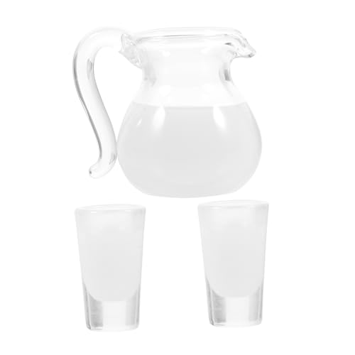 GARVALON 1 Satz Saftmilchglaskrug Miniatures Milk jug Miniaturgetränke zubehör für puppenhaus milchkrug Mini-Tasse Mini-Getränke Miniaturbecher Mini- -Dekore Mini-Milchbecher Harz Weiß von GARVALON