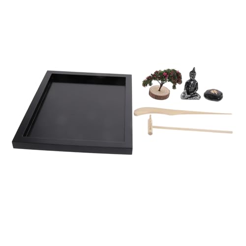 GARVALON 1 Satz Schreibtisch Zen-Garten bürodeko büro Dekoration Zen Style Desk Decoration Sandkastenverzierung für den Garten Sandtischkunst Zen- Zen-Sandgarten Zen Garten hölzern von GARVALON